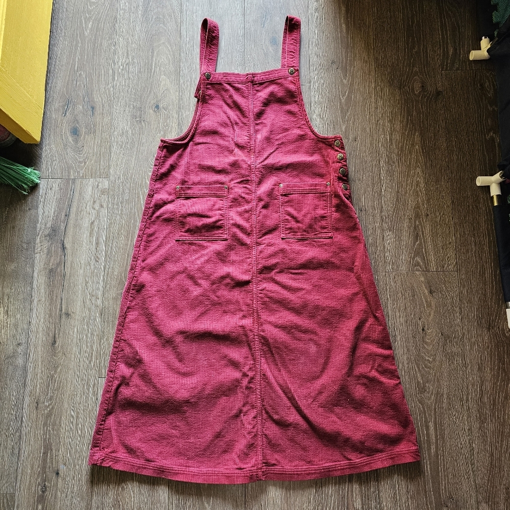 Susan Bristol Casuals Red Corduroy Jumper Dress XL Vintage 90's